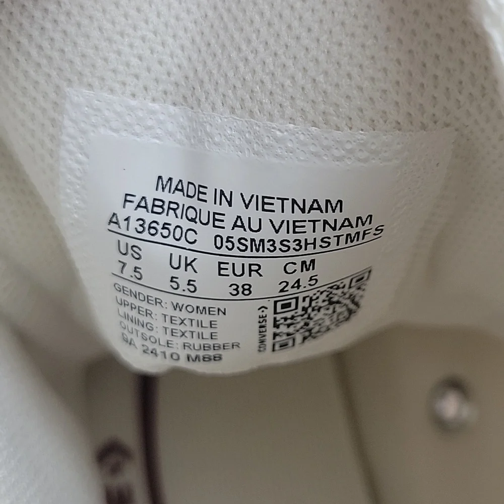 Converse White High-Tops with Red Heart Details